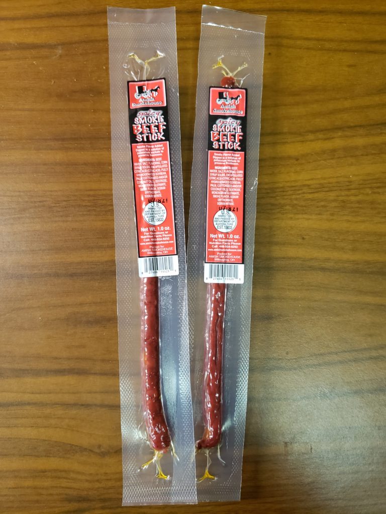 Spicy Beef Sticks 21 Ct. Individually Wrapped - Amish Smoke House