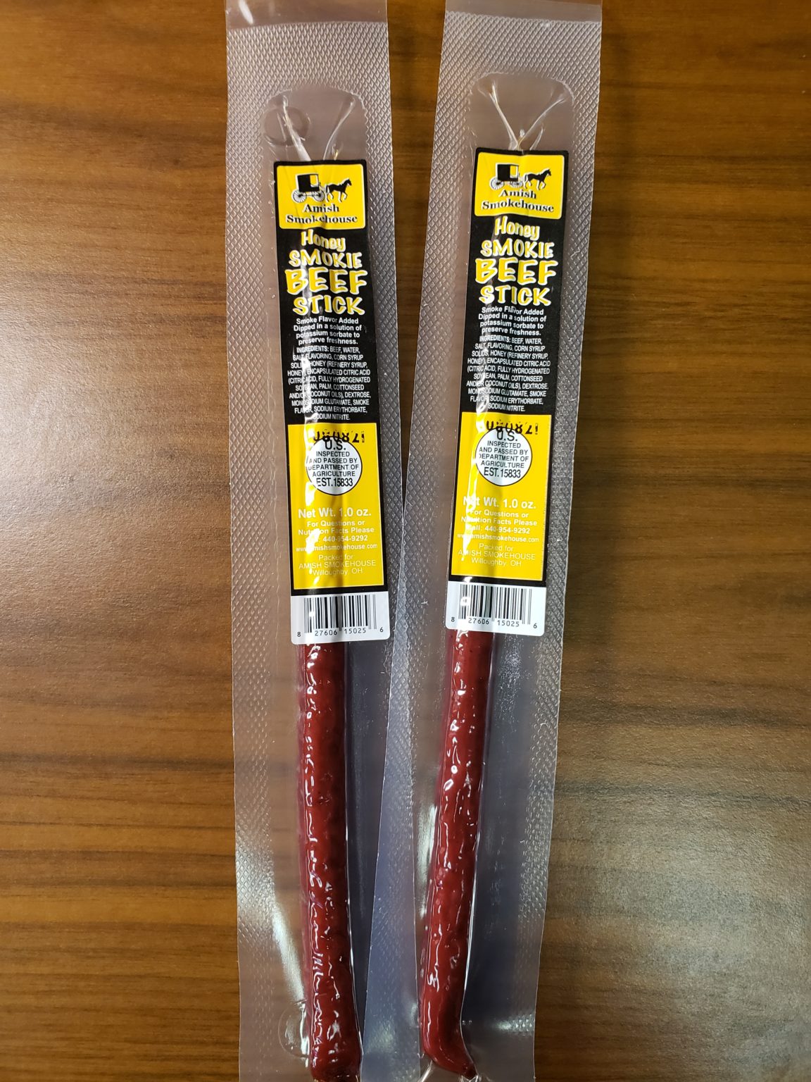 Honey Beef Sticks 21 Ct. Individually Wrapped Amish Smoke House
