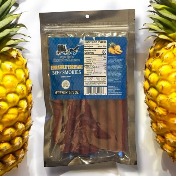 Amish Smokehouse Pineapple Teriyaki Beef Smokies, 5.75oz Bag