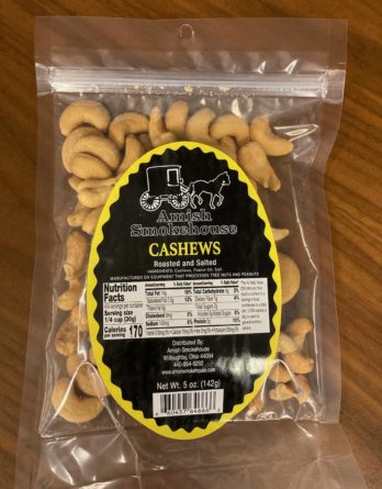 Amish Smokehouse Salted Cashews, 5oz Resealable Bag