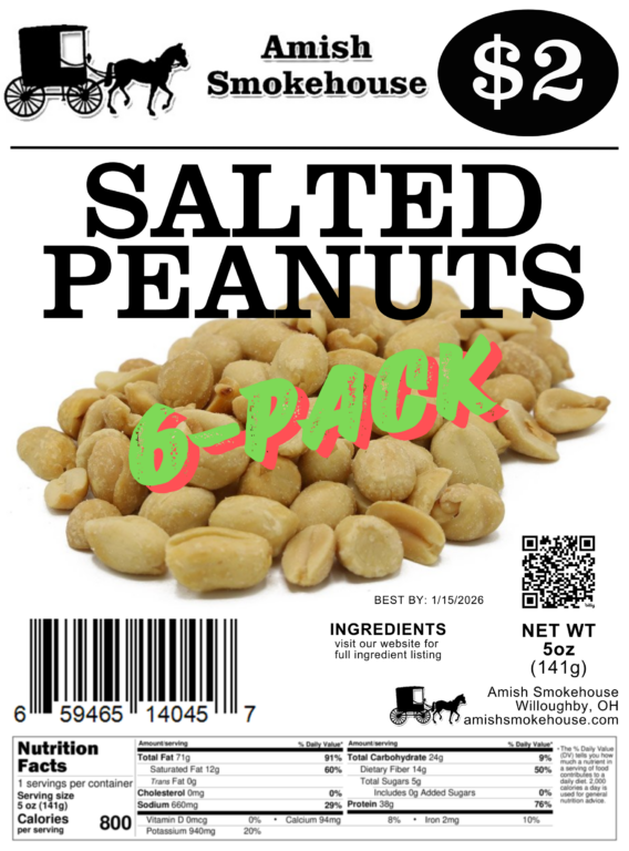 Amish Smokehouse Salted Peanuts (6-Pack)