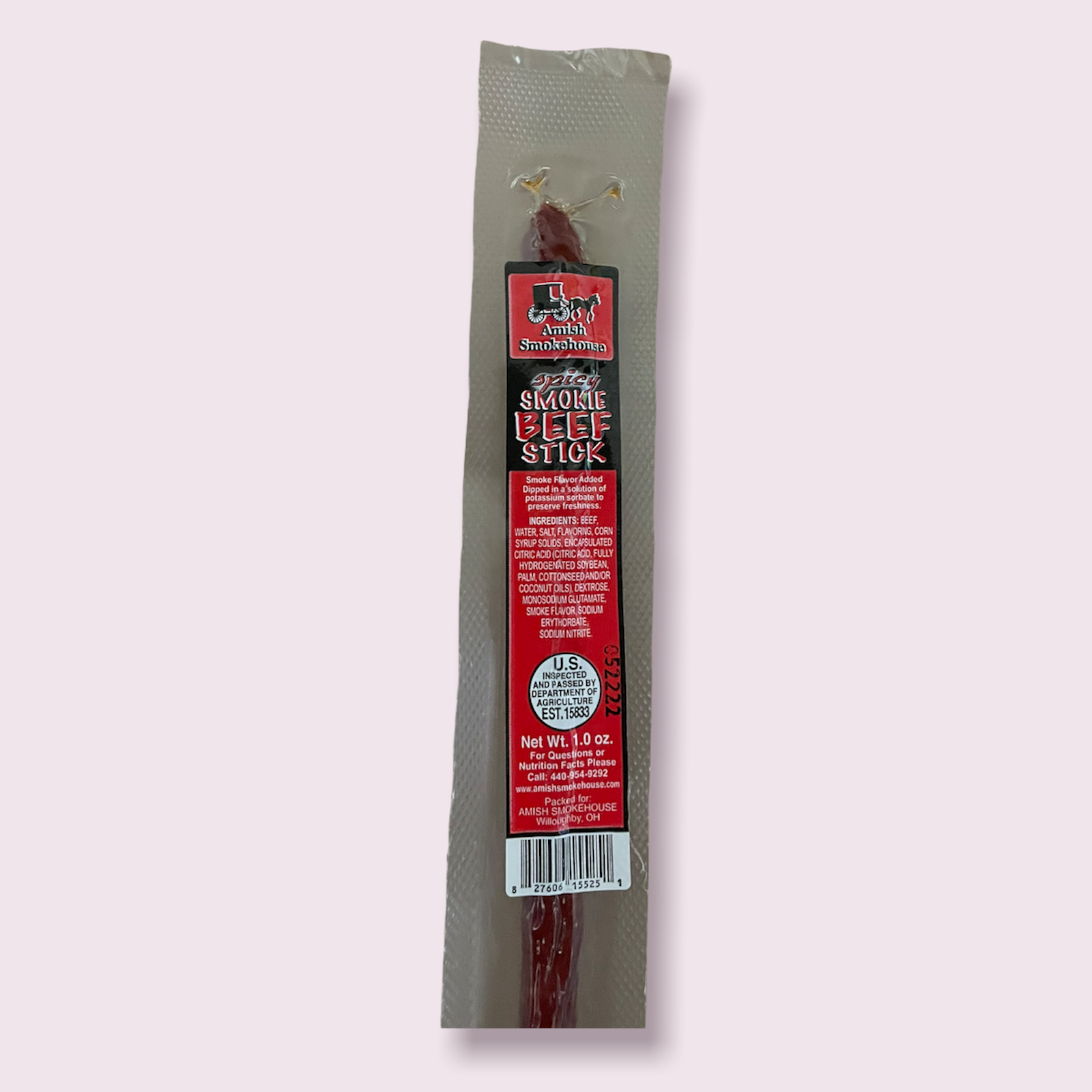Spicy Beef Sticks 21 Ct. Individually Wrapped - Amish Smoke House